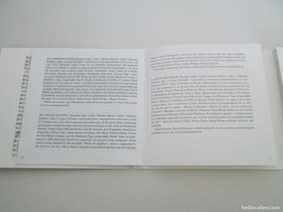 CDs de m&uacute;sica: GEORG KATZER. STRING QUARTETS. NEOS FUNDACION BBVA. CD. 2009. - Foto 6