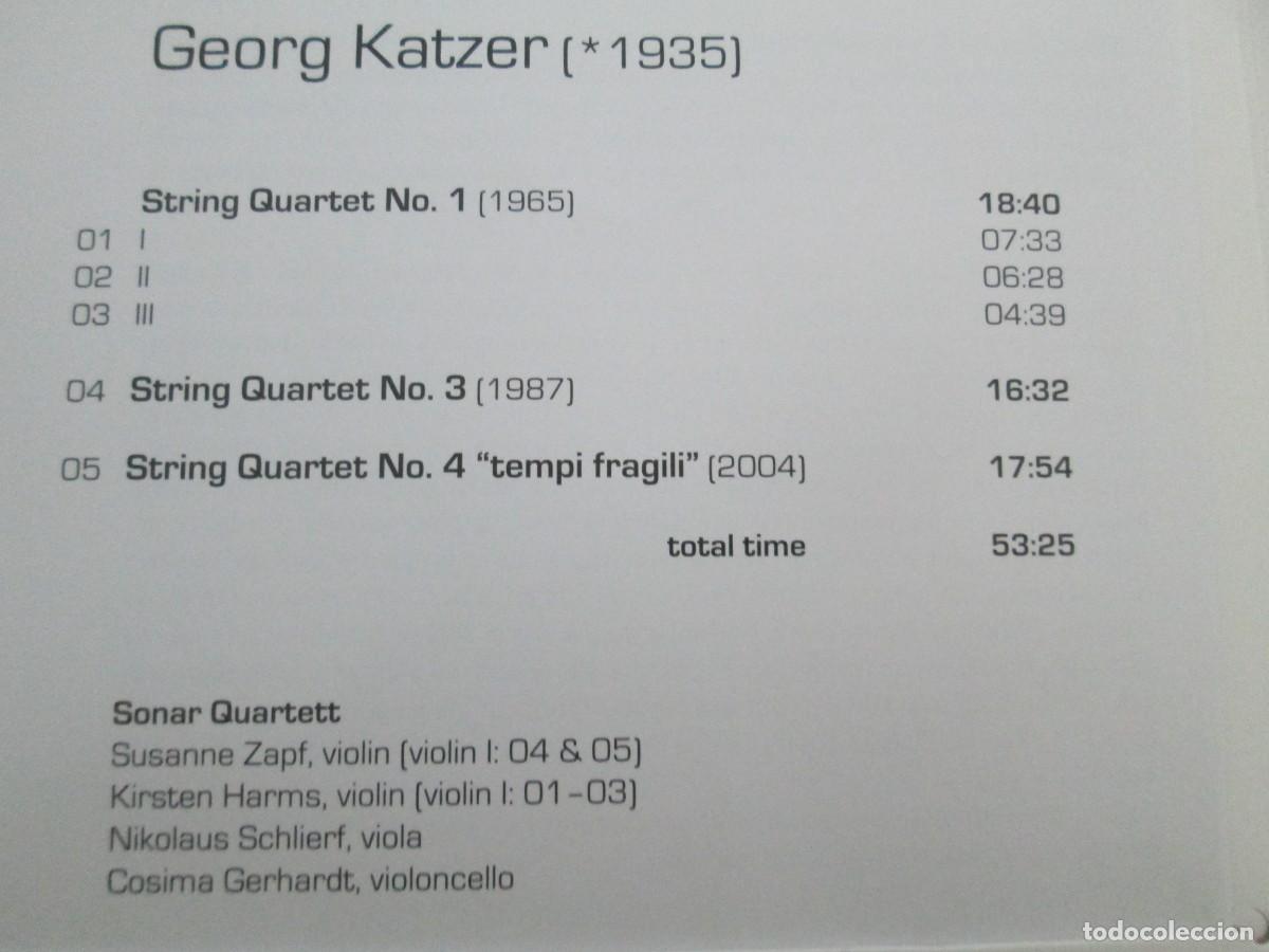 CDs de m&uacute;sica: GEORG KATZER. STRING QUARTETS. NEOS FUNDACION BBVA. CD. 2009. - Foto 7