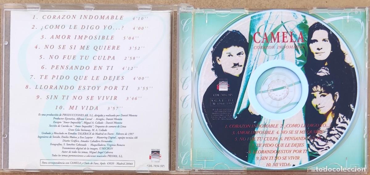 CDs de m&uacute;sica: CAMELA - CORAZON INDOMABLE (CD) 1997 - 10 TEMAS - Foto 2