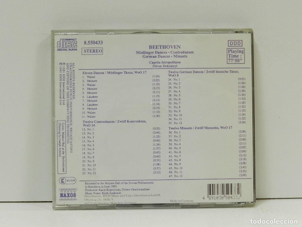 CDs de m&uacute;sica: DISCO CD. Beethoven &ndash; M&ouml;dlinger Dances / Contredanses / German Dances / Minuets. COMPACT DISC. - Foto 2