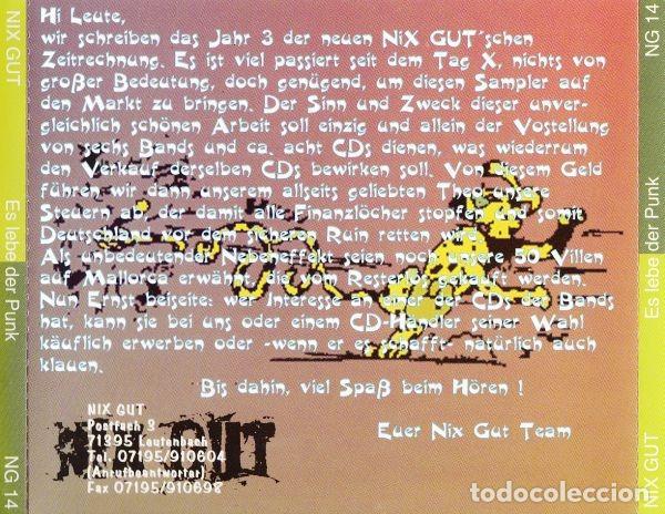 CDs de m&uacute;sica: Various &ndash; Es Lebe Der Punk - CD, Compilation - GERMANY 1998 - ( PUNK ) - Foto 2