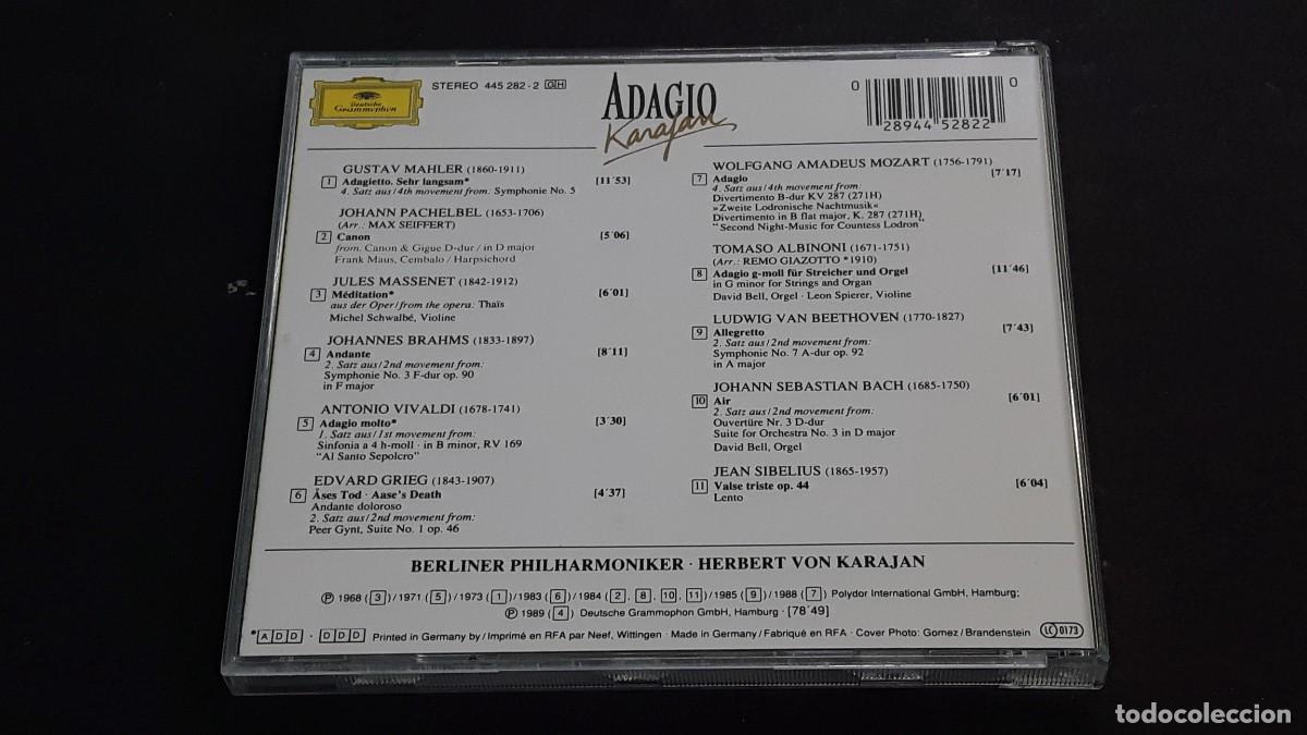 CDs de m&uacute;sica: CD ADAGIO - KARAJAN - Foto 3