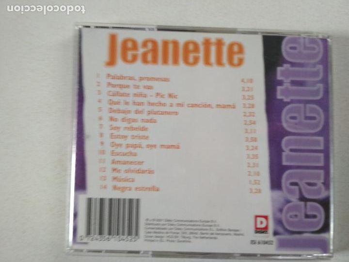 CDs de m&uacute;sica: jeanette, soy rebelde , grandes exitos, 2001 - Foto 3