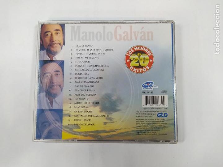CDs de m&uacute;sica: MANOLO GALVAN. LOS MEJORES 20 EXITOS. CD. TDKCD227 - Foto 3