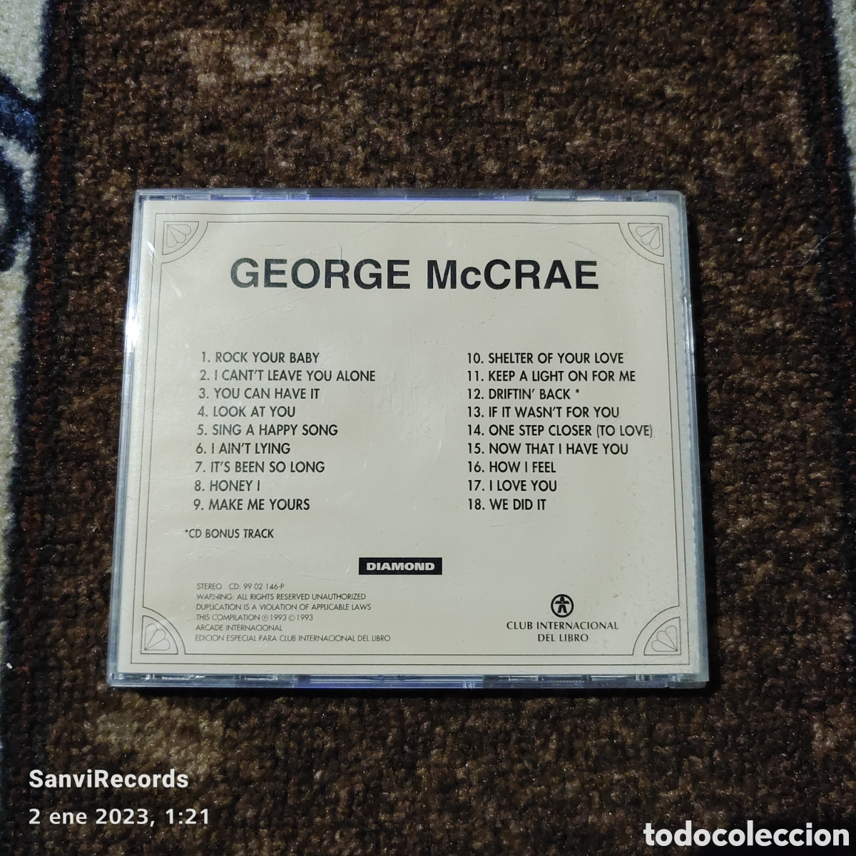 CDs de m&uacute;sica: GEORGE MCCRAE (LOS 60, LA GRAN DECADA DE LOS 60 PARA RECORDAR) - Foto 2
