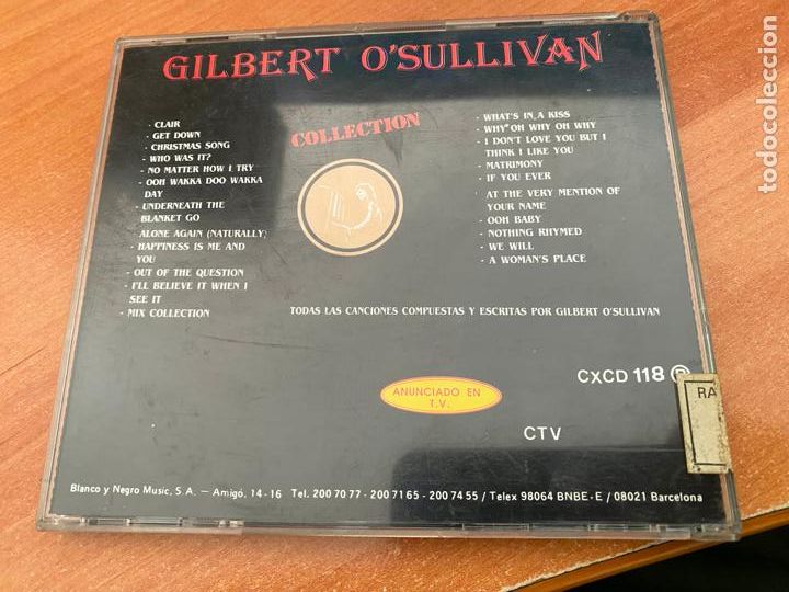 CDs de m&uacute;sica: GILBERT OSULLIVAN (COLLECTION) CD 22 CANCIONES (CDI8) - Foto 3