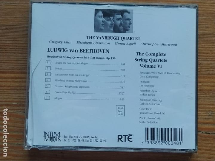 CDs de m&uacute;sica: CD LUDWIG VAN BEETHOVEN - STRING QUARTETS VOLUME VI - THE VANBRUGH QUARTET (028) - Foto 2