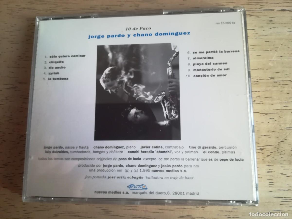 CDs de m&uacute;sica: Jorge Pardo y Chano Dom&iacute;nguez. 10 de Paco. CD - Foto 2