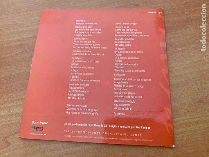 CDs de m&uacute;sica: MALU (INEVITABLE) CD PROMO SINGLE ESPA&Ntilde;A (CDI11) - Foto 2