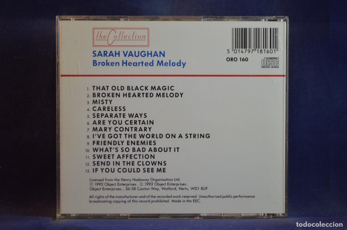 CDs de m&uacute;sica: SARAH VAUGHAN - BROKEN HEARTED MELODY - CD - Foto 2