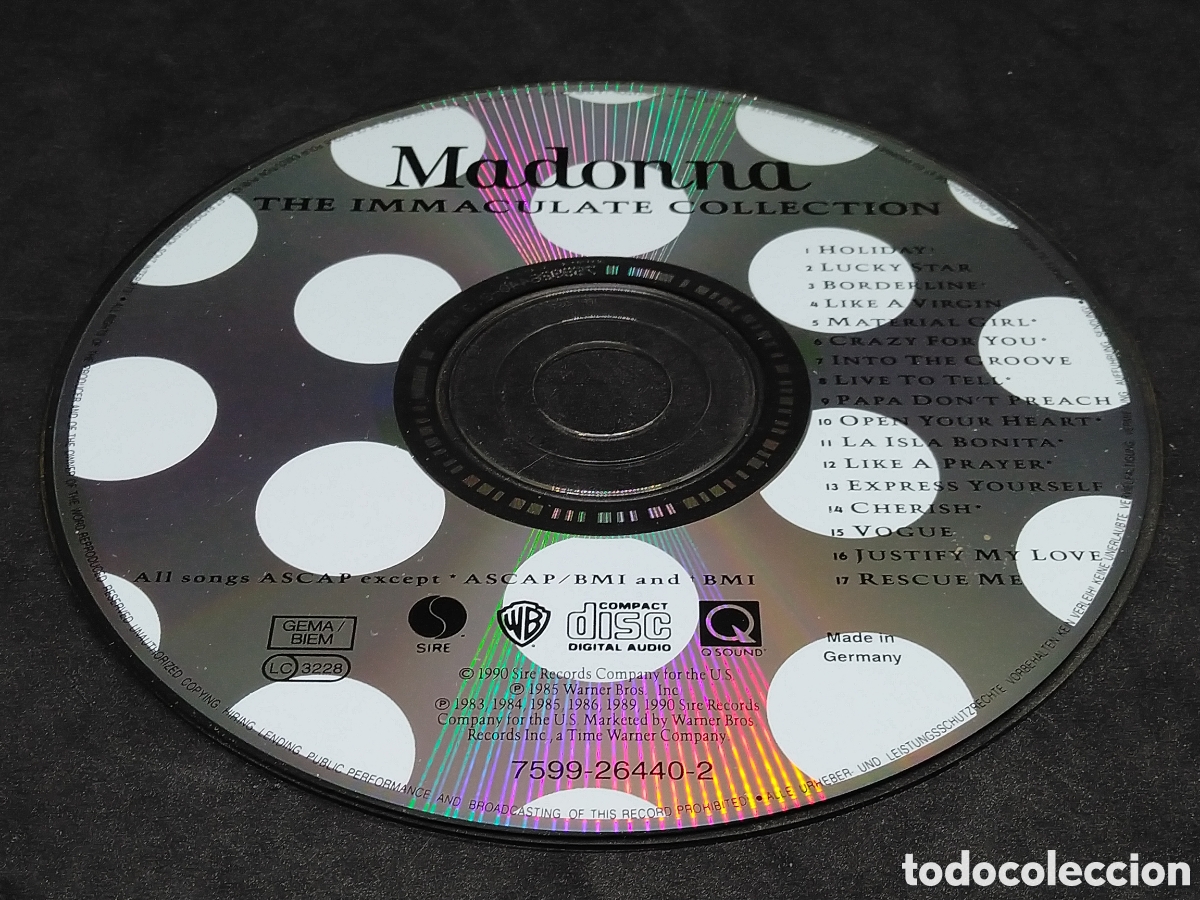 CDs de m&uacute;sica: MADONNA - THE INMACULATE COLLECTION - CD - 1990 - DISCO VERIFICADO - Foto 6
