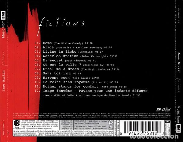 CDs de m&uacute;sica: Jane Birkin &ndash; Fictions - Foto 2