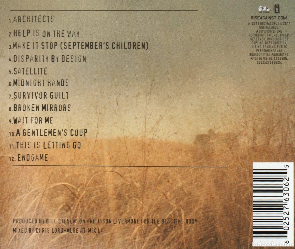 CDs de m&uacute;sica: �R3765 - RISE AGAINST. ENDGAME. CD. - Foto 2