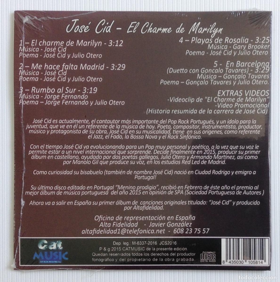 CDs de m&uacute;sica: JOS&Egrave; CID El Charme de Marilyn CD precintado - Foto 2
