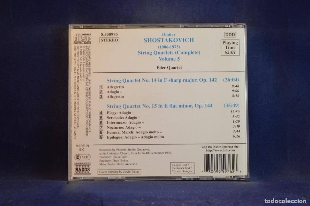 CDs de m&uacute;sica: SHOSTAKOVICH, &Eacute;DER QUARTET &ndash; STRING QUARTETS (COMPLETE) VOLUME 5: NOS 14 AND 15 - CD - Foto 2