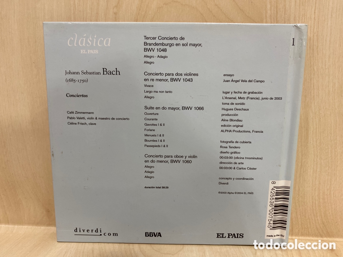 CDs de m&uacute;sica: Bach - Caf&eacute; Zimmermann - Conciertos (CD, Libro) - Foto 2