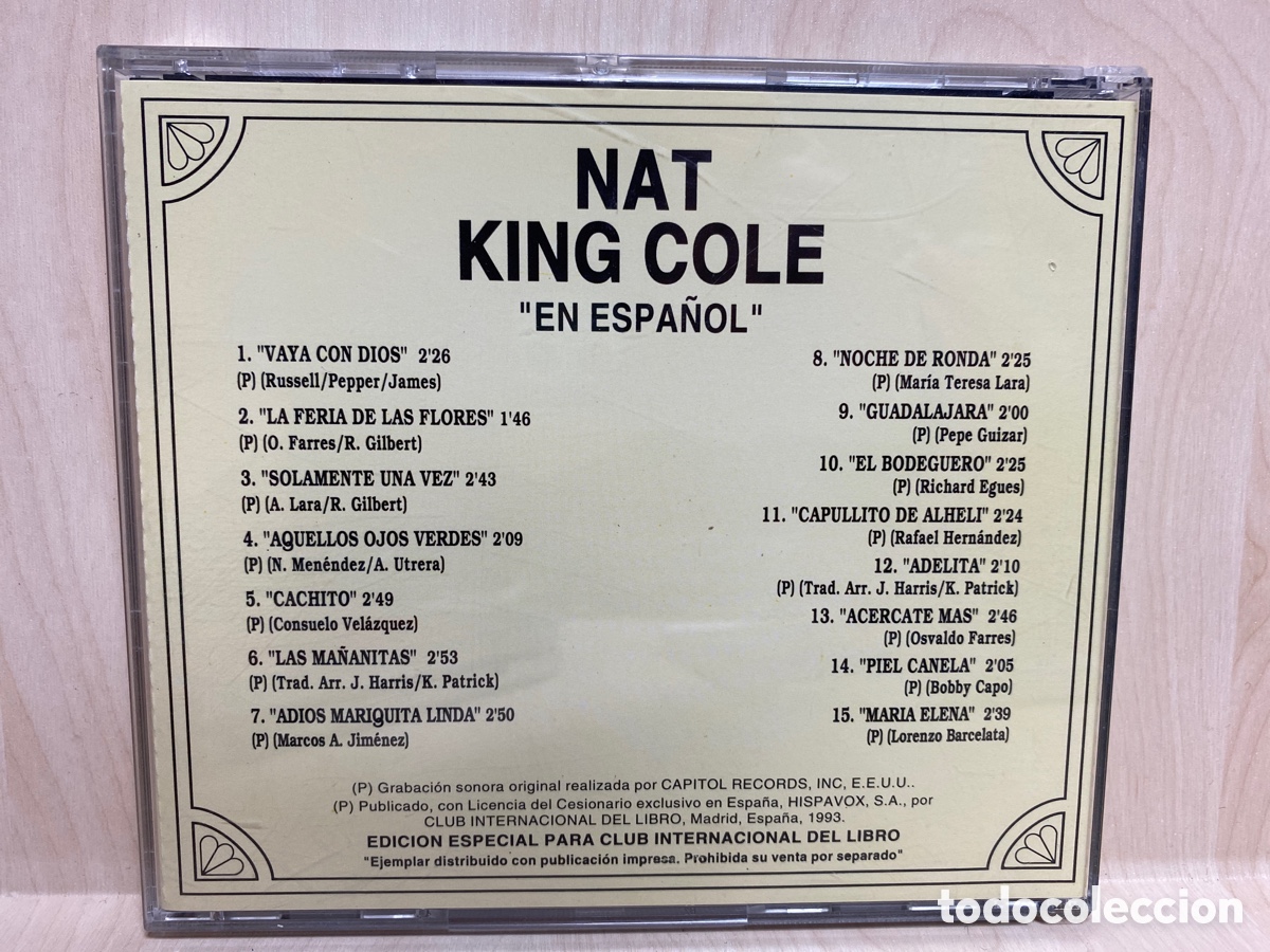 CDs de m&uacute;sica: Nat King Cole - En Espa&ntilde;ol (CD, Comp) - Foto 2
