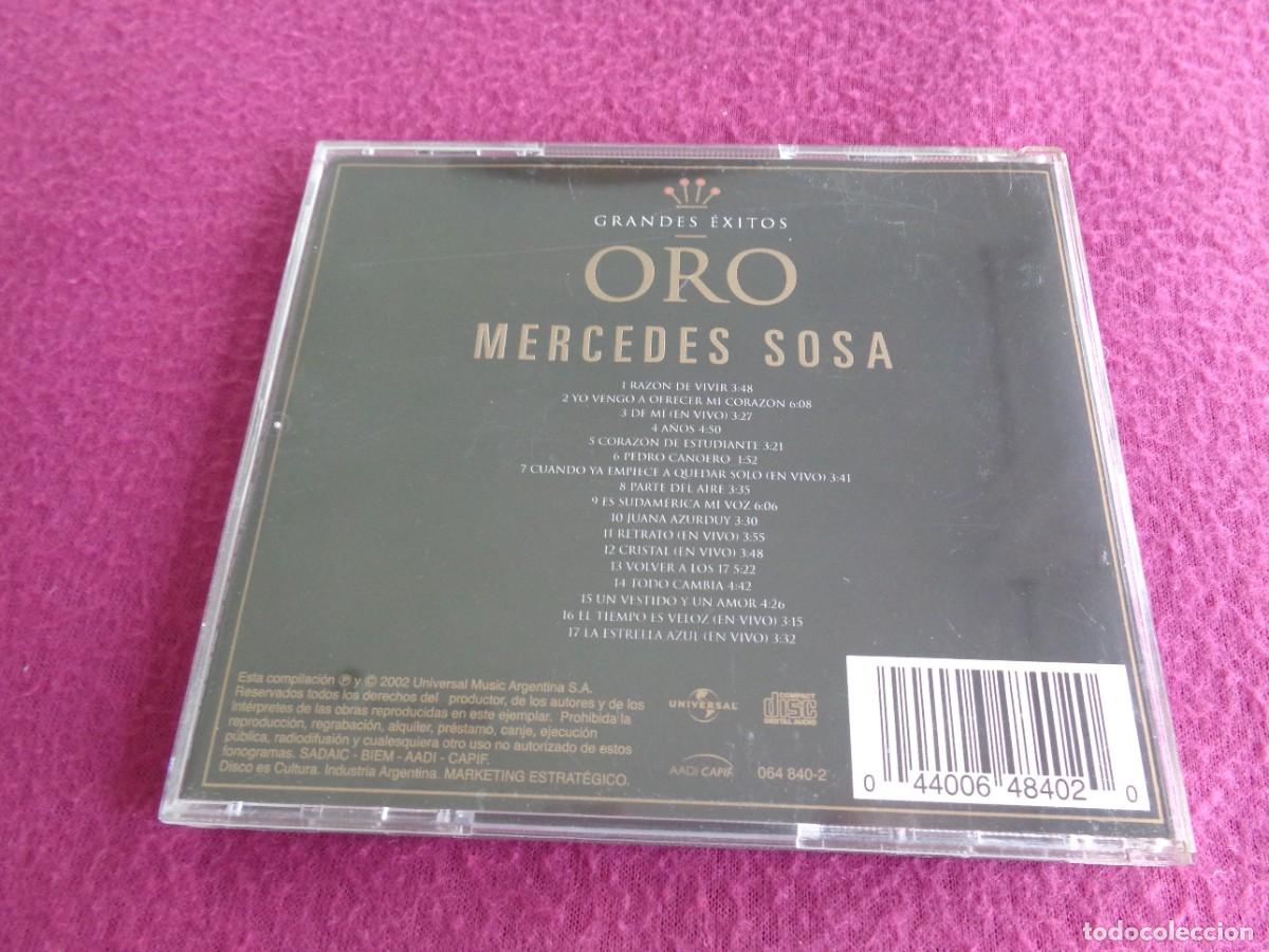 CDs de m&uacute;sica: MERCEDES SOSA ORO - GRANDES EXITOS - Foto 2
