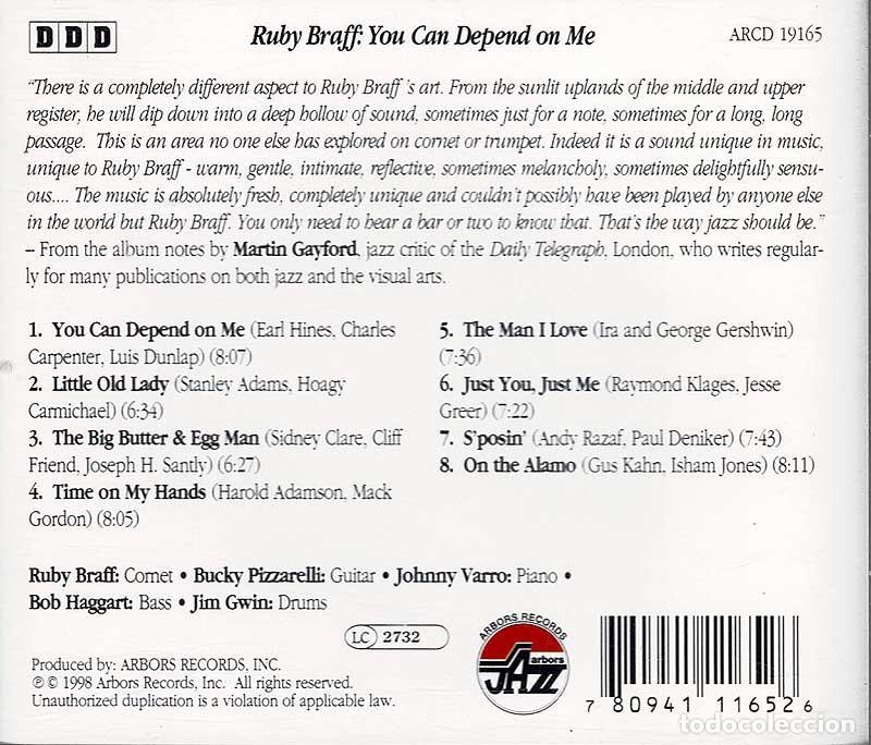 CDs de m&uacute;sica: Ruby Braff - You Can Depend On Me. CD - Foto 2