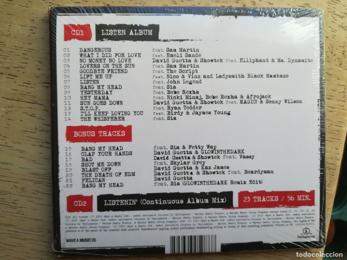 CDs de m&uacute;sica: David Guetta. Listen again. 2CDs precintados - Foto 2