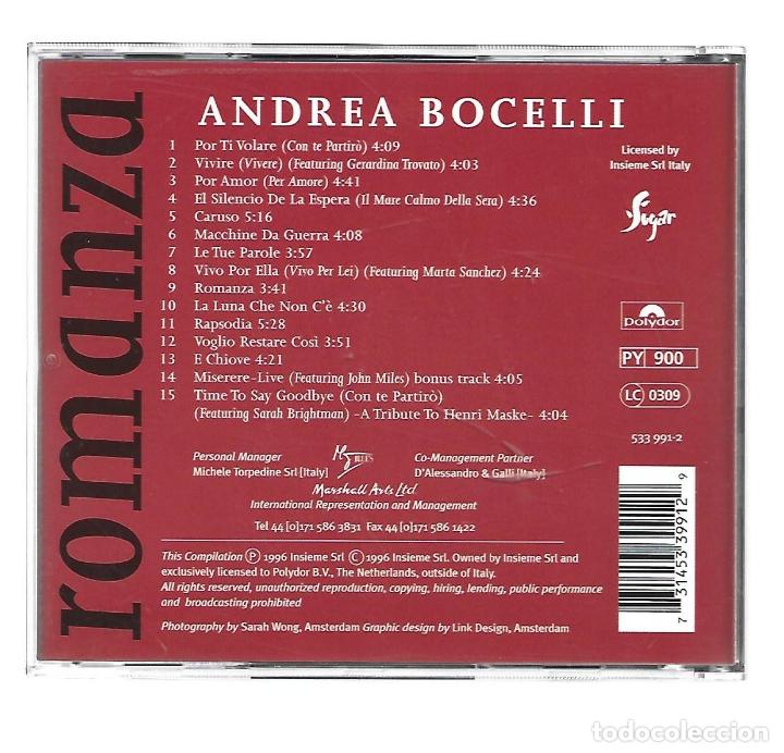 CDs de m&uacute;sica: ANDREA BOCELLI CD ROMANZA 1996 POLYDOR - Foto 2