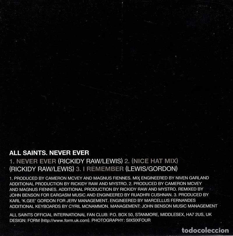 CDs de m&uacute;sica: All Saints - Never Ever. CD Single - Foto 2