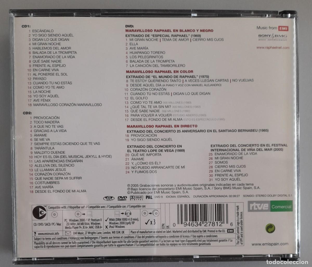 CDs de m&uacute;sica: RAPHAEL - MARAVILLOSO RAPHAEL - 2 CD + DVD - Foto 2