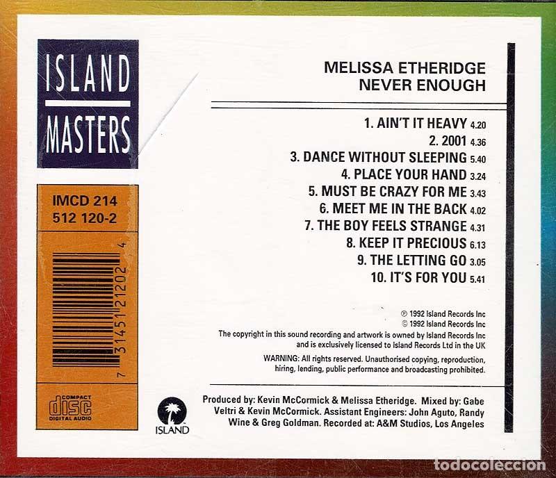 CDs de m&uacute;sica: Melissa Etheridge - Never Enough. CD - Foto 2
