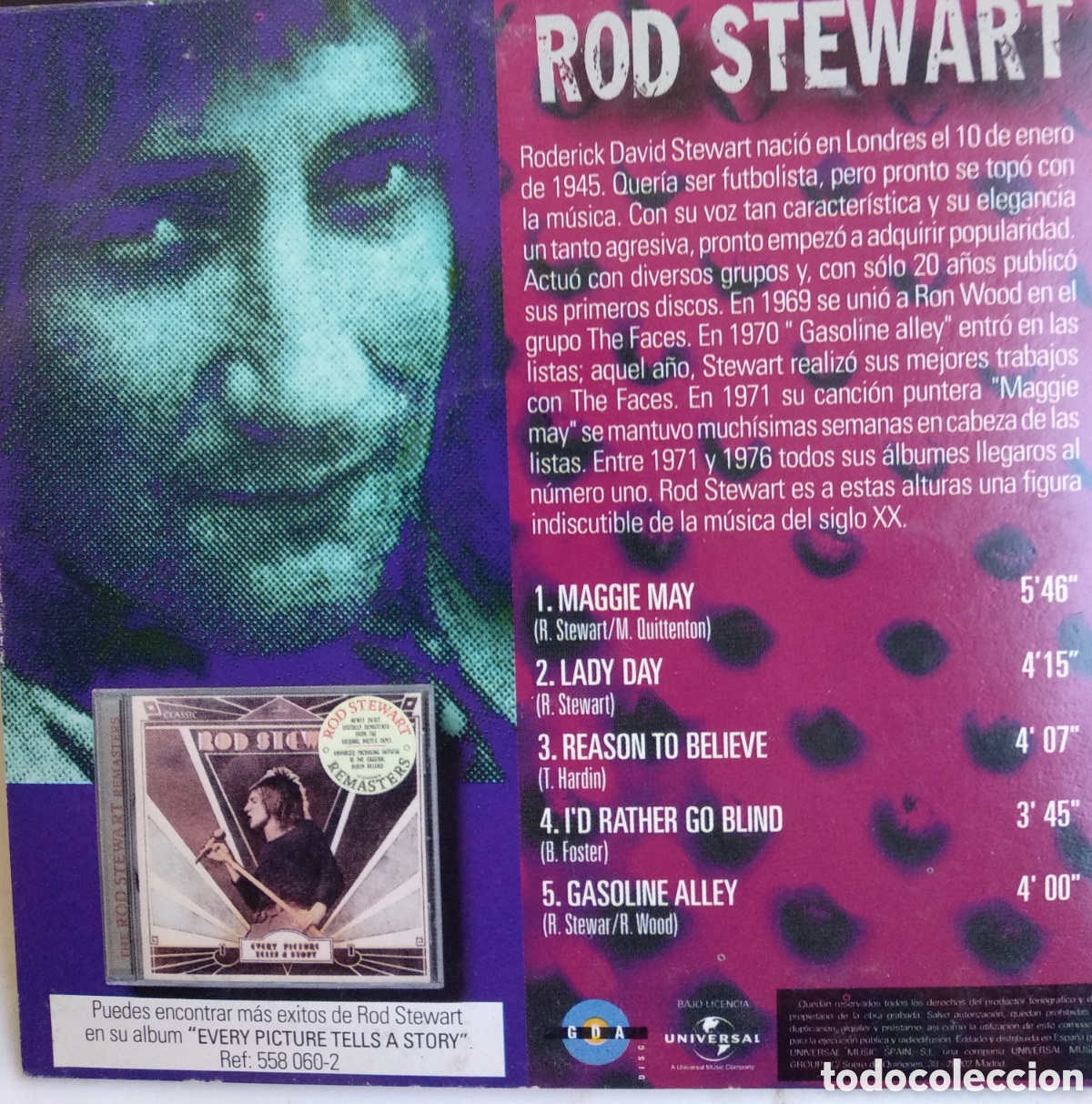 CDs de m&uacute;sica: *ROD STEWART, SPAIN, GDA, 2000 - Foto 2