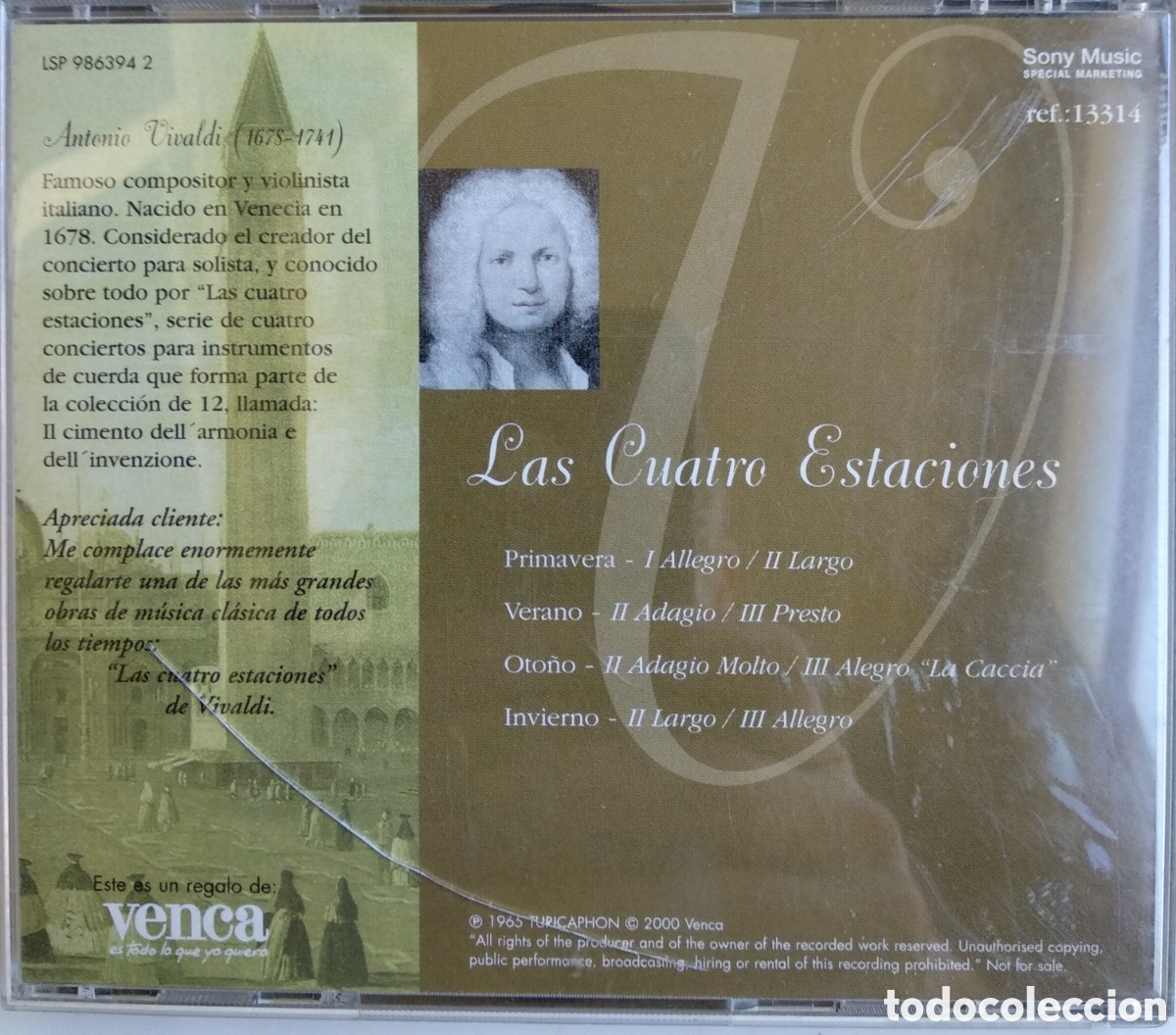 CDs de m&uacute;sica: VIVALDI, SPAIN, VENCA, 2000 - Foto 2
