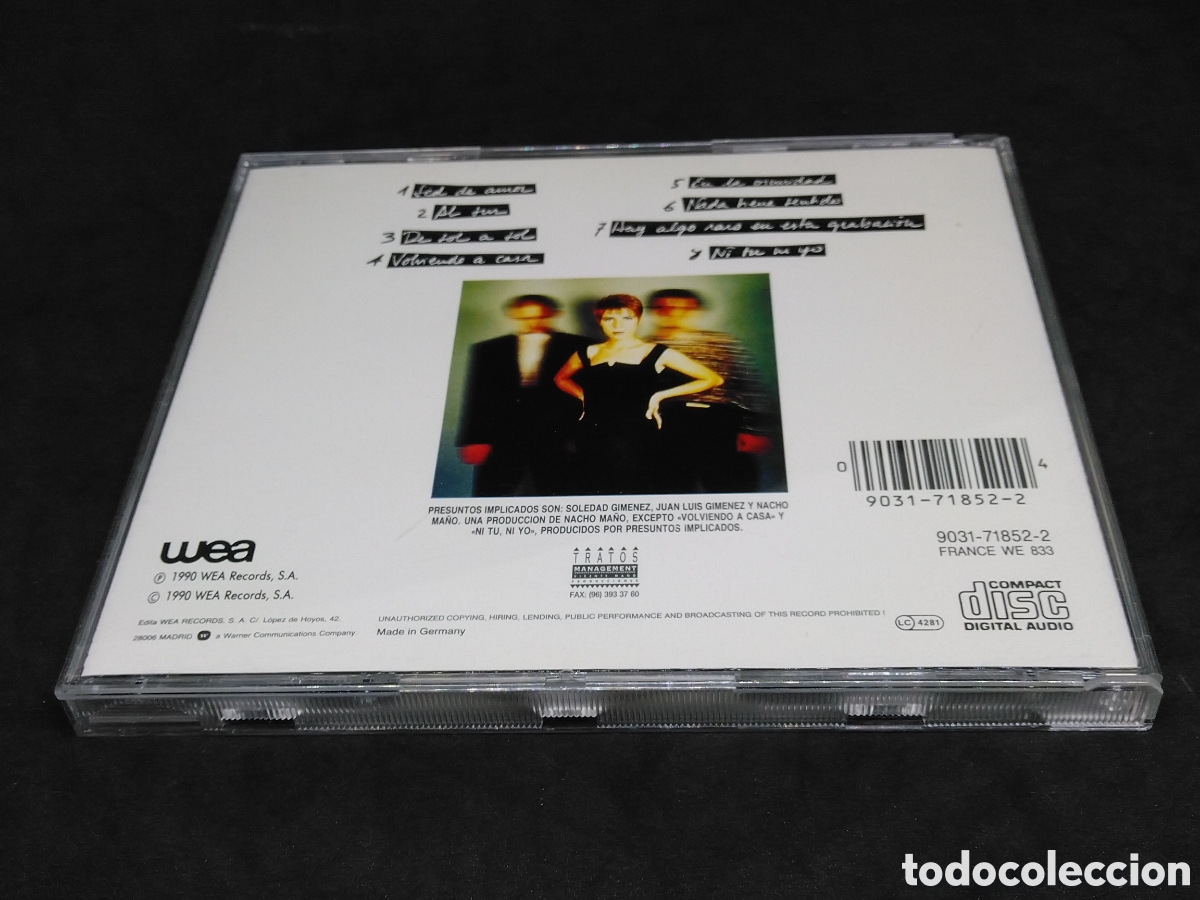 CDs de m&uacute;sica: PRESUNTOS IMPLICADOS - DE SOL A SOL - CD - 1990 - DISCO VERIFICADO - Foto 2
