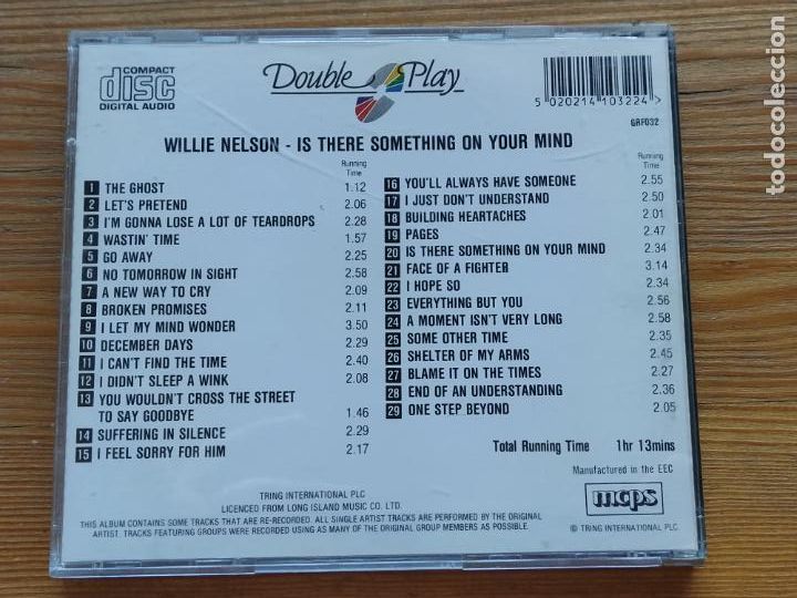 CDs de m&uacute;sica: CD WILLIE NELSON - IS THERE SOMETHING ON YOUR MIND (EC) - Foto 2