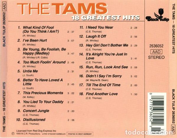 CDs de m&uacute;sica: The Tams &ndash; 18 Greatest Hits - Foto 2
