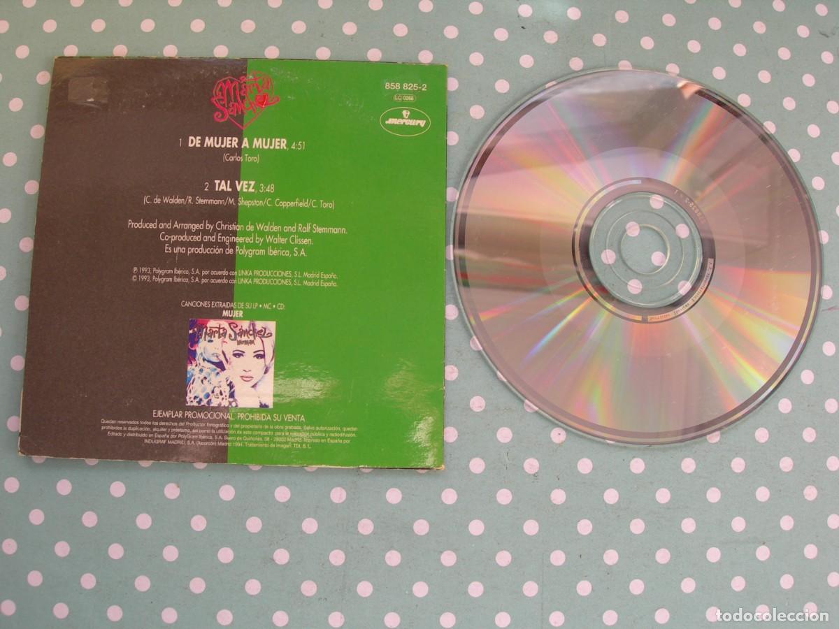 CDs de m&uacute;sica: MARTA S&Aacute;NCHEZ / DE MUJER A MUJER + 1 / CD SINGLE / POP - Foto 2