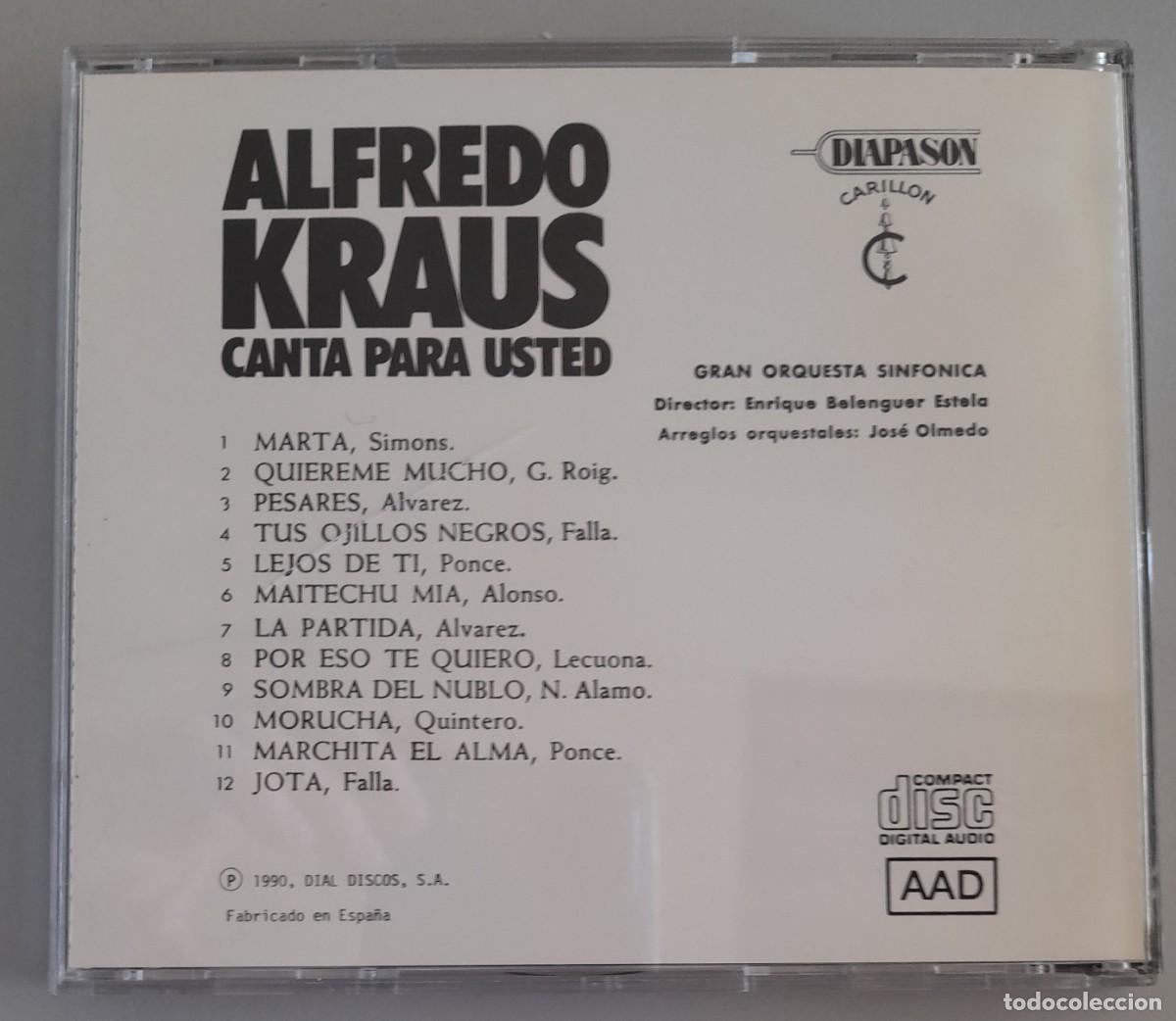 CDs de m&uacute;sica: ALFREDO FRAUS - CANTA PARA USTED - Foto 2