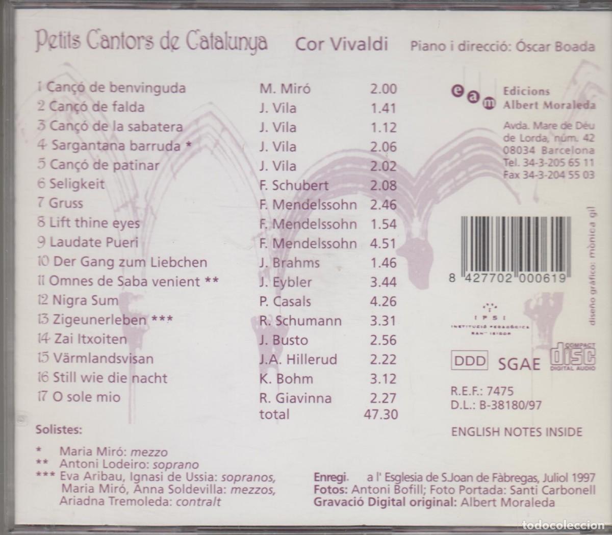CDs de m&uacute;sica: Petits cantors de Catalunya cd Cor Vivaldi 1997 Oscar Boada - Foto 2