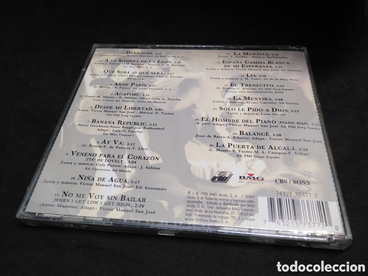 CDs de m&uacute;sica: ANA BEL&Eacute;N - 20 &Eacute;XITOS - 1996 - CD - DISCO VERIFICADO - Foto 2