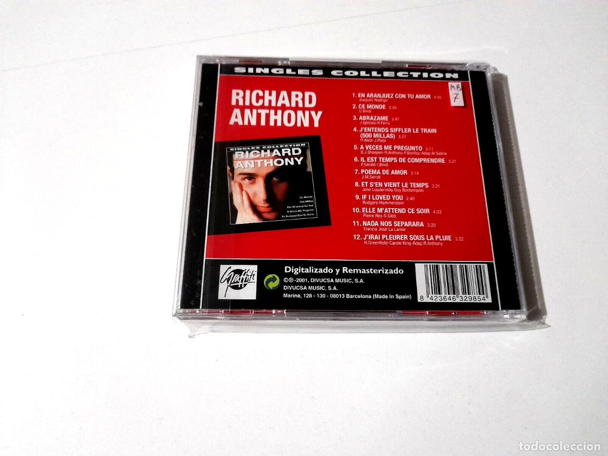 CDs de m&uacute;sica: RICHARD ANTHONY &rdquo;SINGLES COLLECTION&rdquo; CD 12 TRACKS - Foto 2