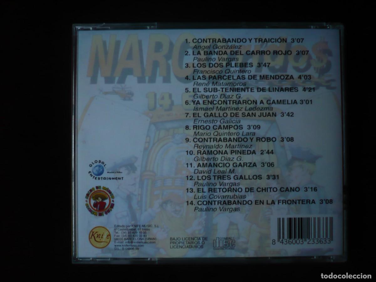 CDs de m&uacute;sica: narcorridos - 14 exitos - cd como nuevo - Foto 2
