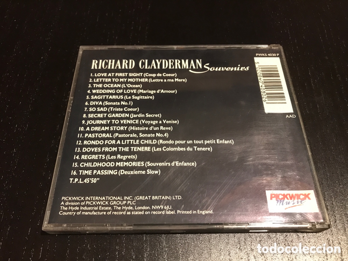 CDs de m&uacute;sica: CD Richard Clayderman Souvenirs - Foto 2