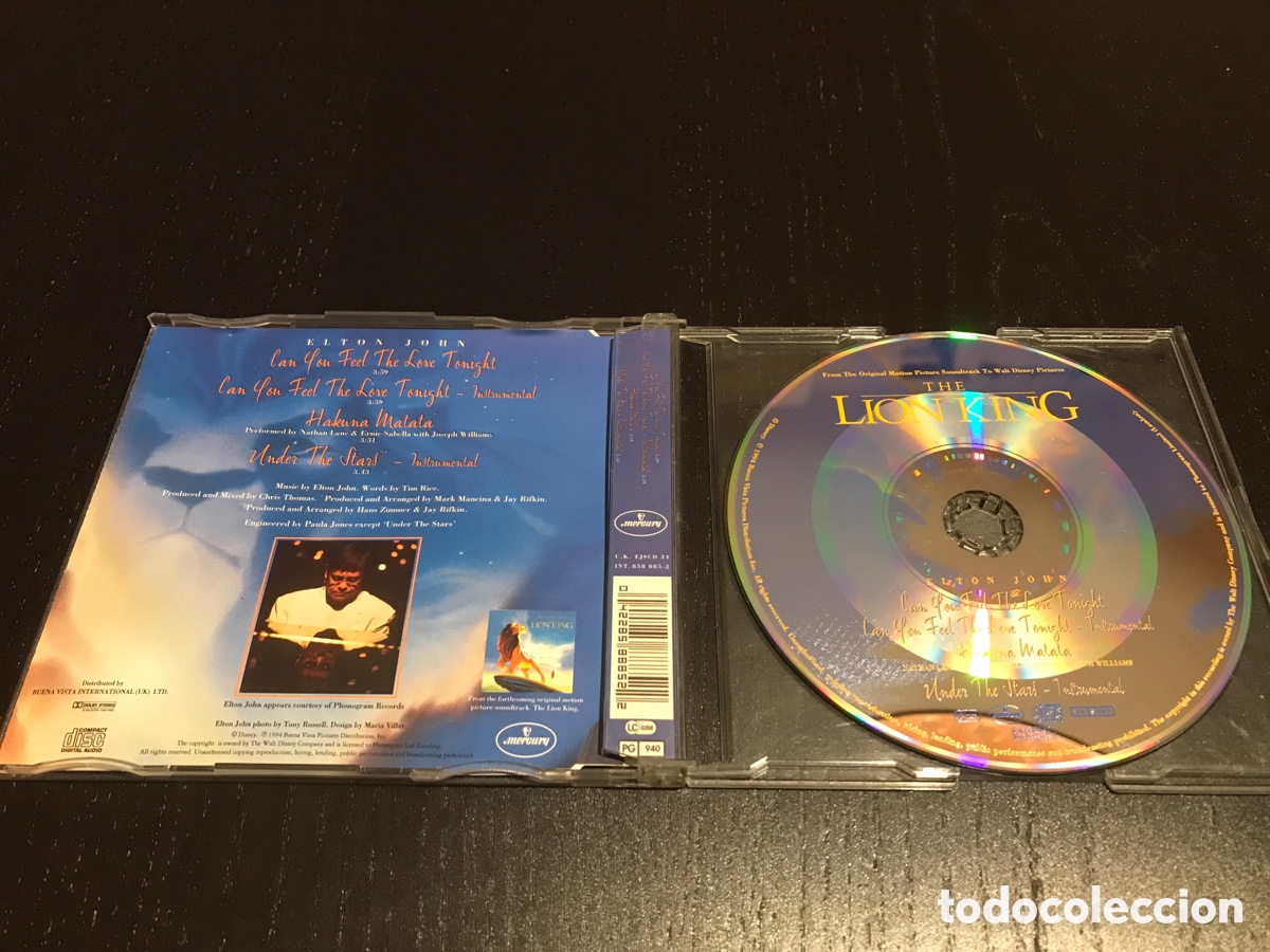CDs de m&uacute;sica: CD Single Elton John The Lion King - Foto 2