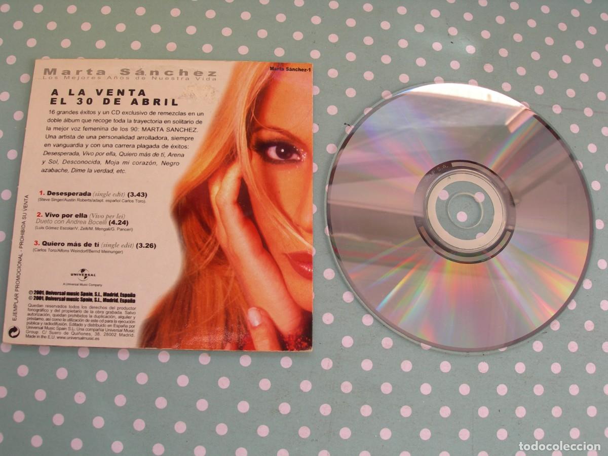 CDs de m&uacute;sica: MARTA S&Aacute;NCHEZ / DESESPERADA ( SINGLE EDIT ) + 2 / CD SINGLE / POP - Foto 2
