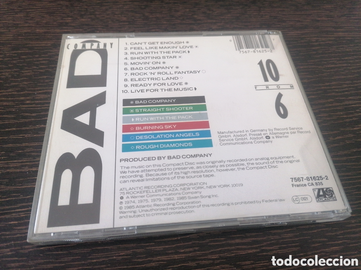 CDs de m&uacute;sica: Bad Company - 10 from 6 CD - Foto 2