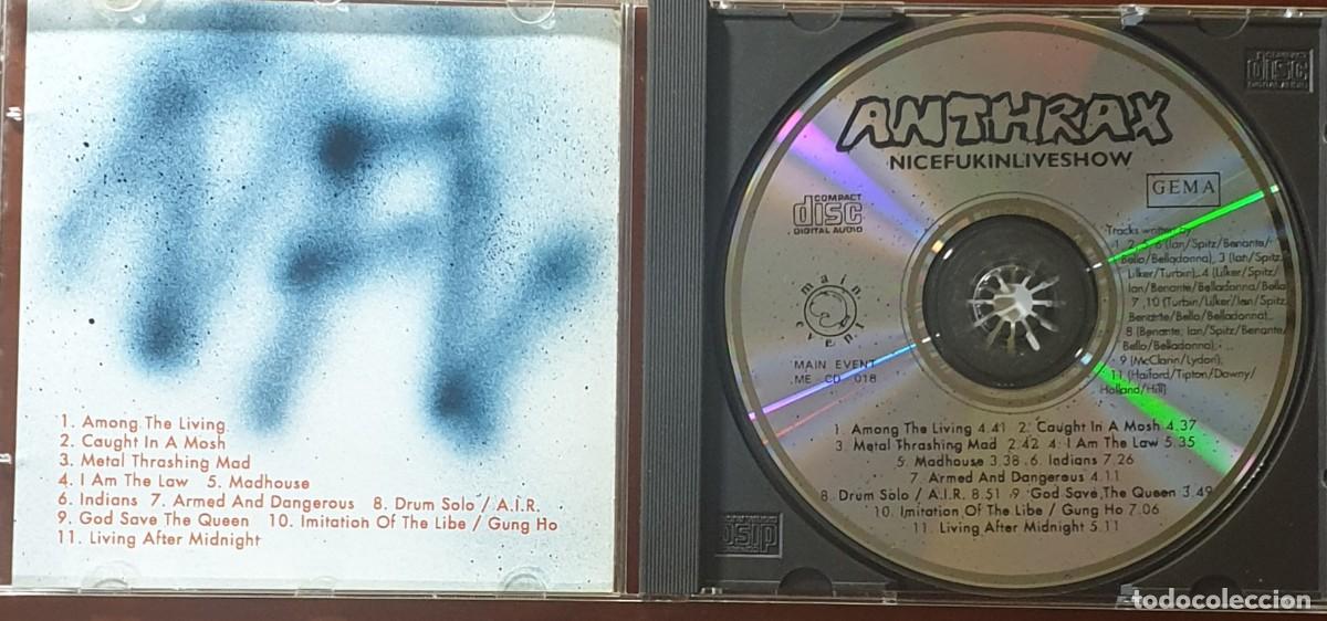 CDs de m&uacute;sica: Anthrax NICEFUKINLIVESHOW MAIN EVENT ME-CD-018 CD - Foto 2