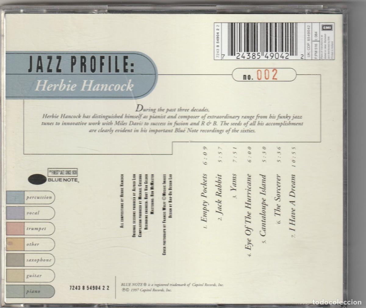 CDs de m&uacute;sica: HERBIE HANCOCK - JAZZ PROFILE (CD BLUE NOTE 1997) - Foto 2