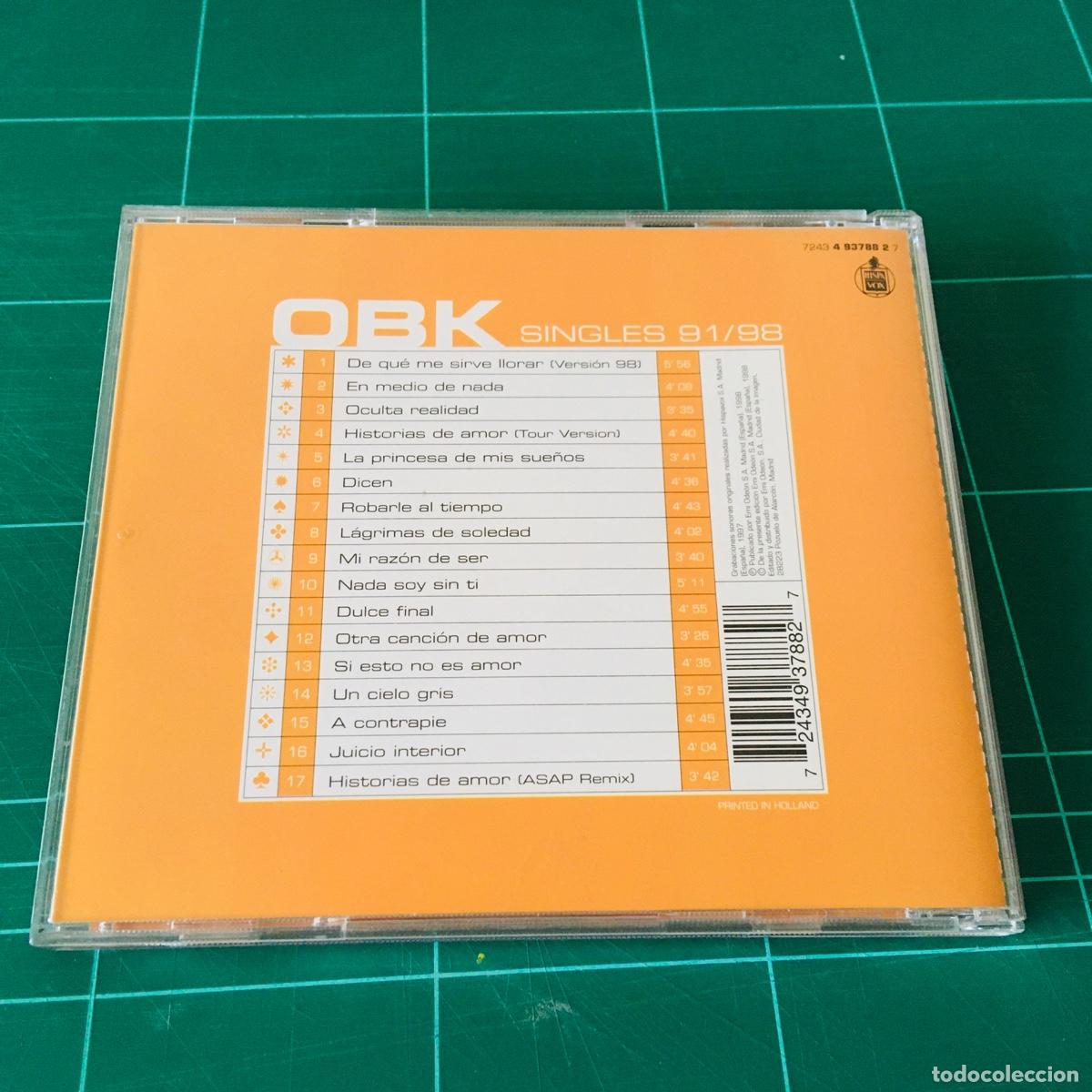 CDs de m&uacute;sica: OBK - SINGLES 91 98 - CD - Foto 2