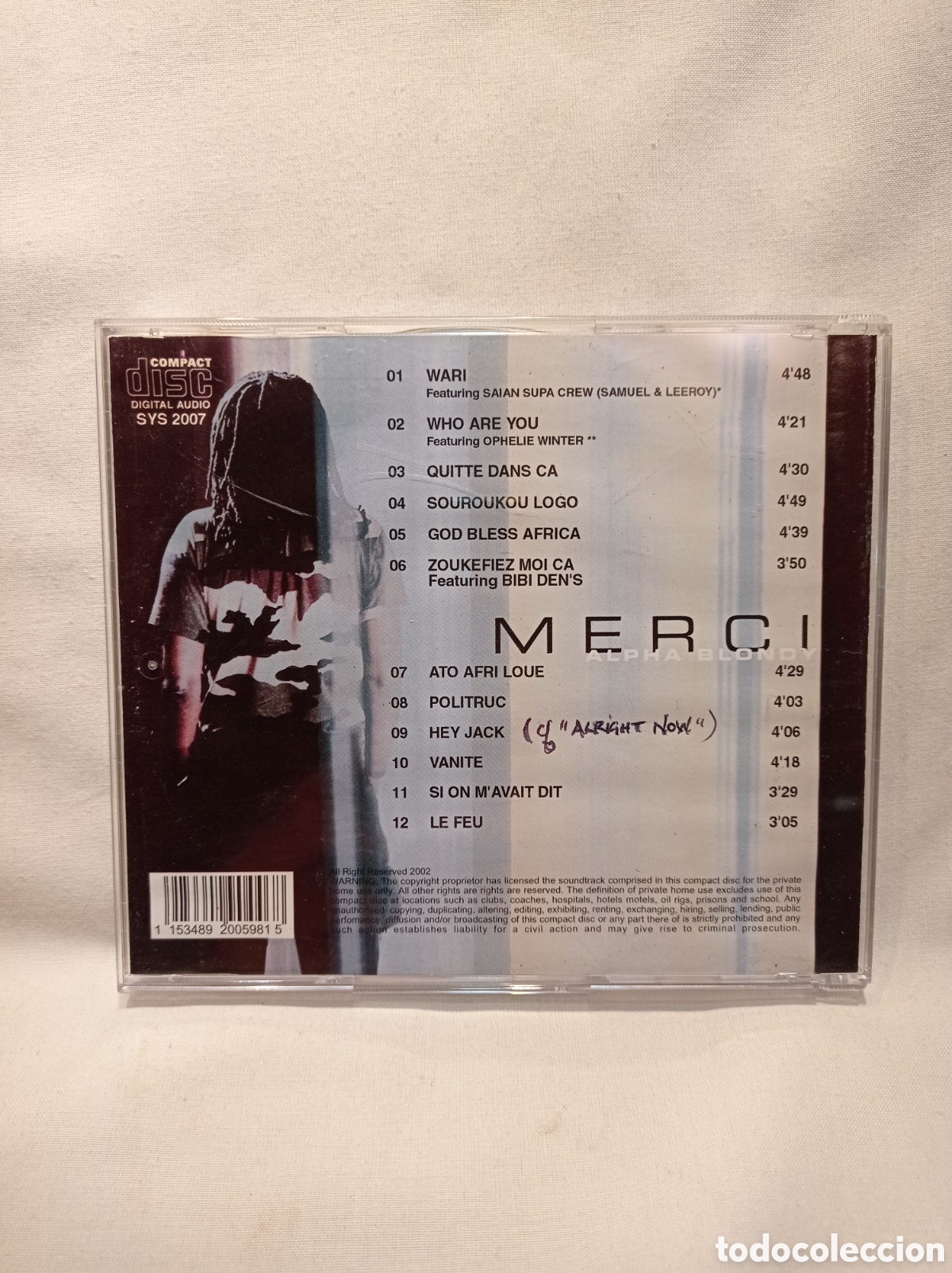 CDs de m&uacute;sica: CD ALPHA BLONDY MERCY. - Foto 2