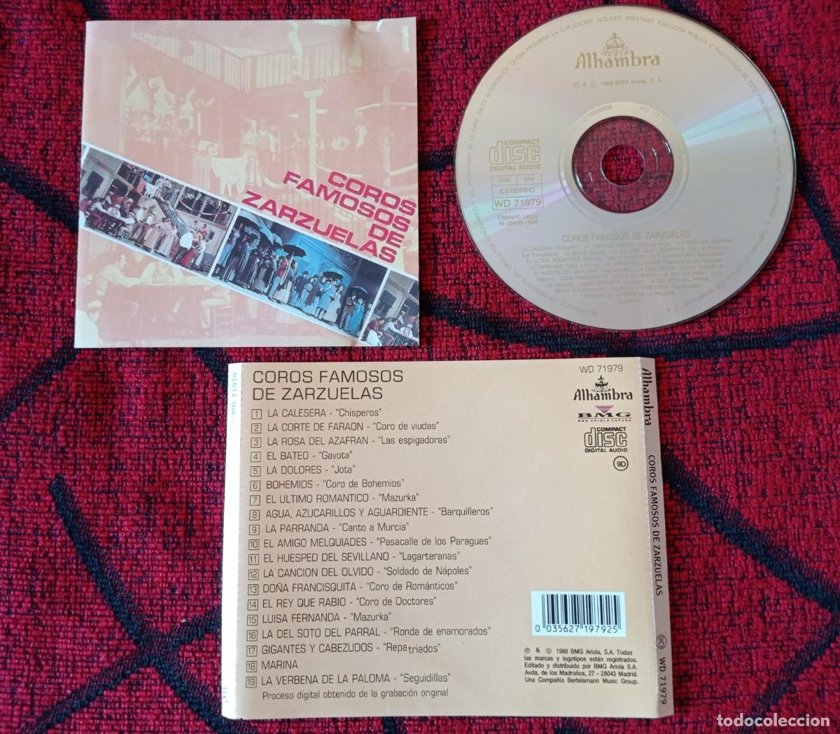 CDs de m&uacute;sica: COROS FAMOSOS DE ZARZUELAS ** CD ORIGINAL 1988