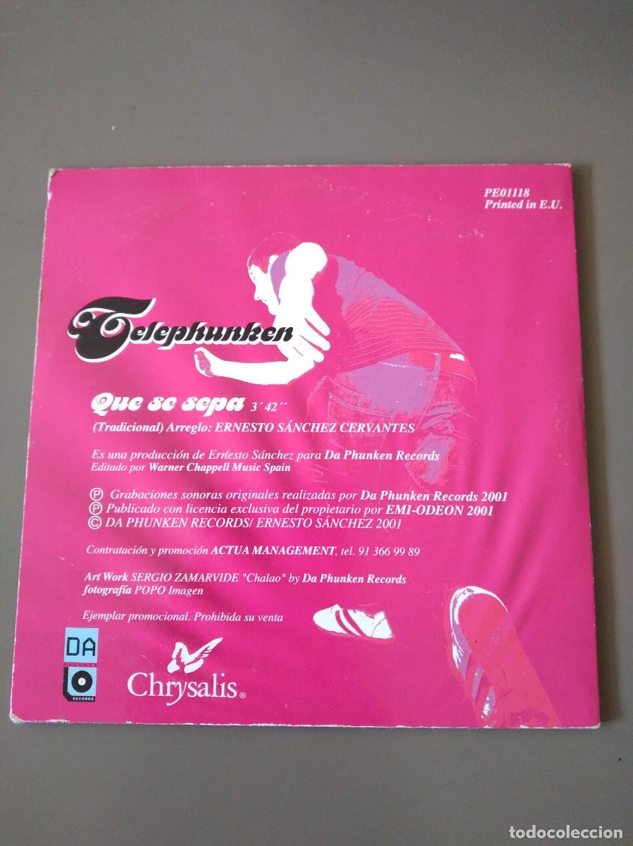 CDs de m&uacute;sica: Telephunken-Que se sepa-Cd Single- - Foto 2