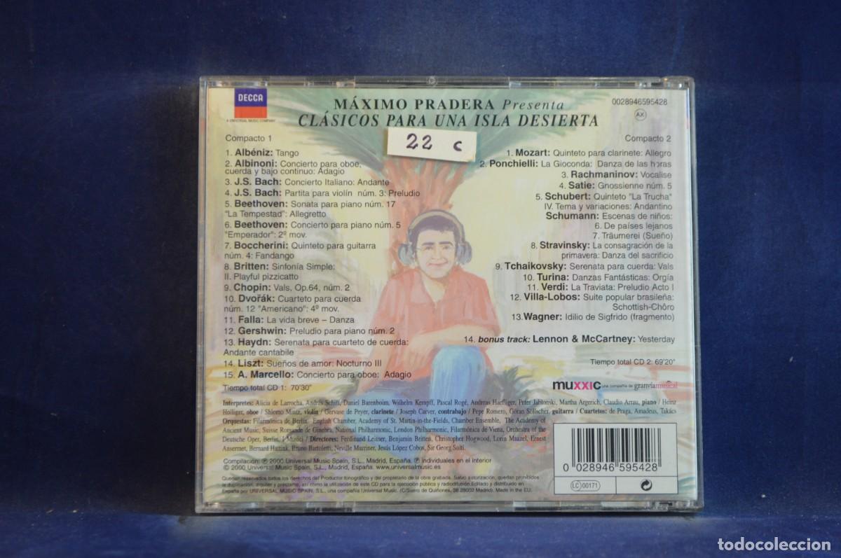 CDs de m&uacute;sica: MAXIMO PRADERA &ndash; MAXIMO PRADERA PRESENTA: CL&Aacute;SICOS PARA UNA ISLA DESIERTA - 2 CD - Foto 2